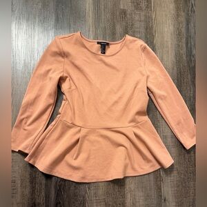Forever 21 Peach Peplum Blouse